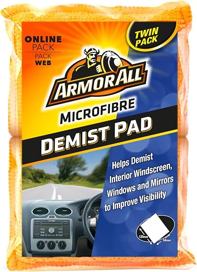 Armor All Microfibre Demist Pads Set of 2 for Windscreen Windows Mirrors
