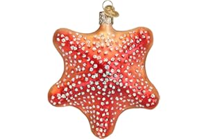 Old World Christmas Ornaments Red Starfish Glass Blown Ornaments for Christmas Tree