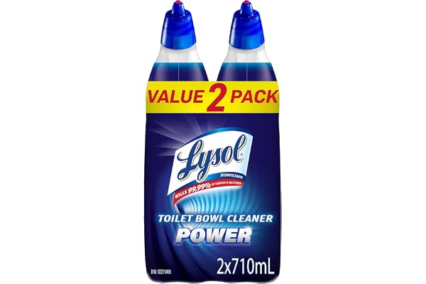 Lysol Power Toilet Bowl Cleaner, Disinfectant Gel, 2 X 710 mL