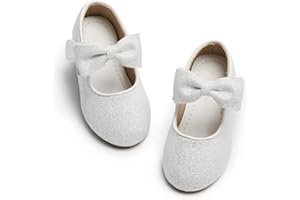PHIRAMIN Flower Girl Dress Shoes - Girl Ballet Flats Toddler Little Kid Wedding Party