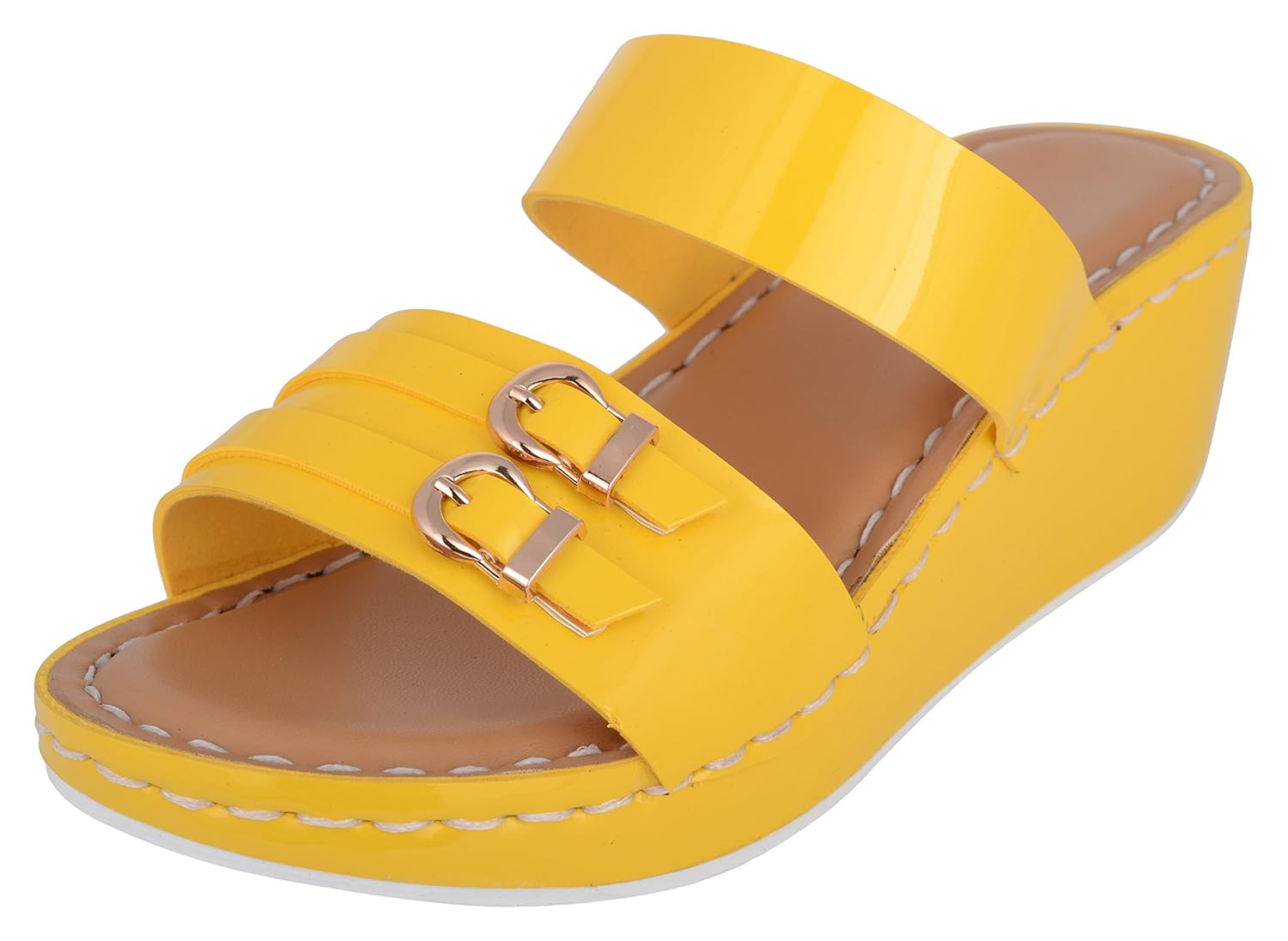 Buy stylish Women's Yellow Synthetic Fashion Sandals 3 UK at Amazon.in