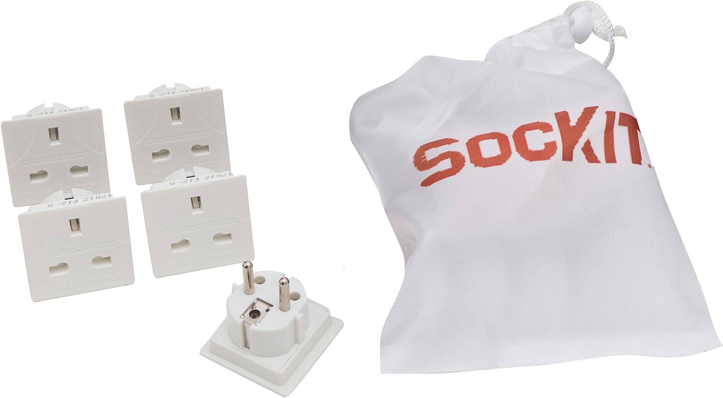 Sockit UK to EU Travel Plug Adaptor (Pack of 5)