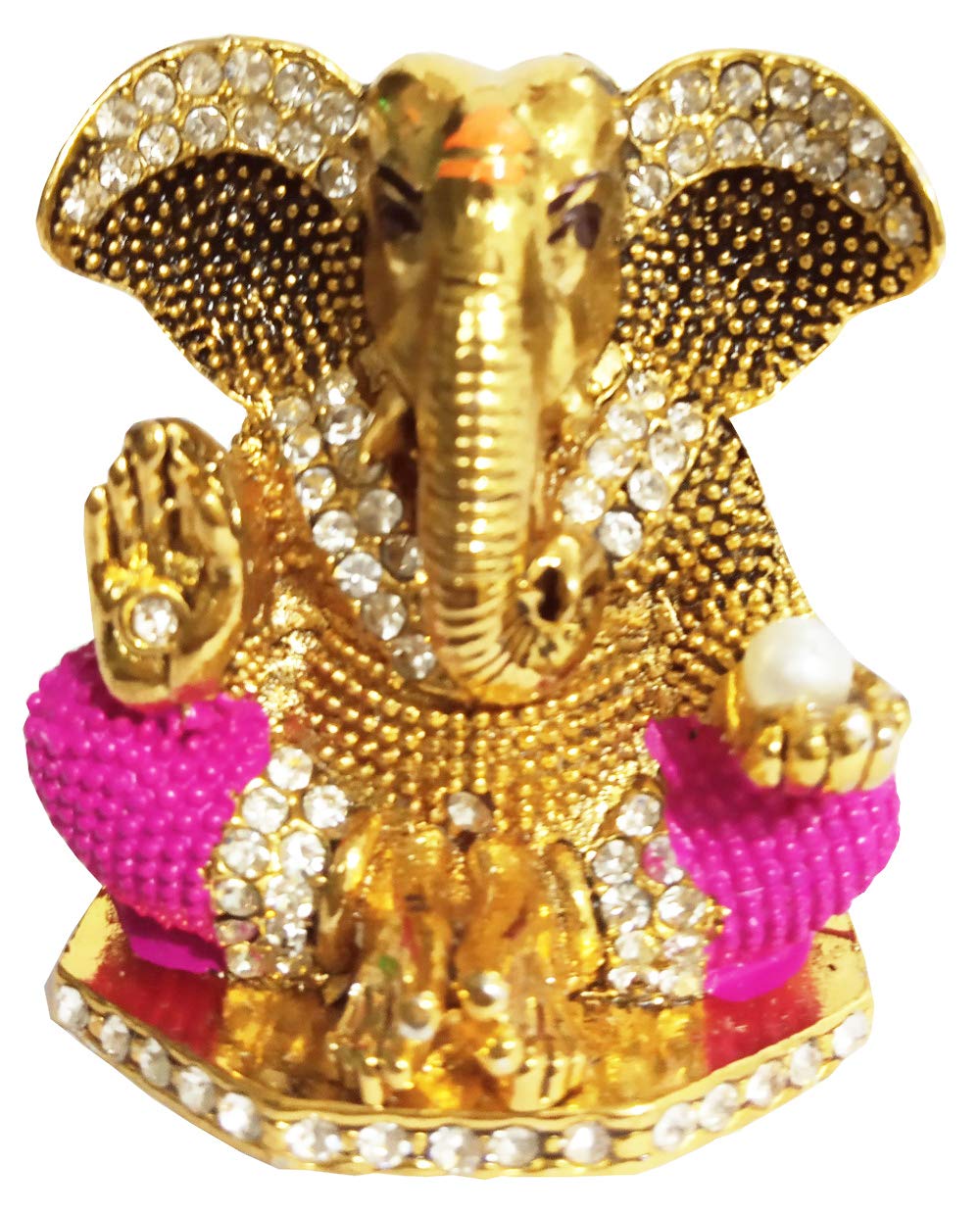 Purpledip Metal Idol Lord Ganesha (Ganapathi): Collectible Statue of Blessing Ganesh (12136)