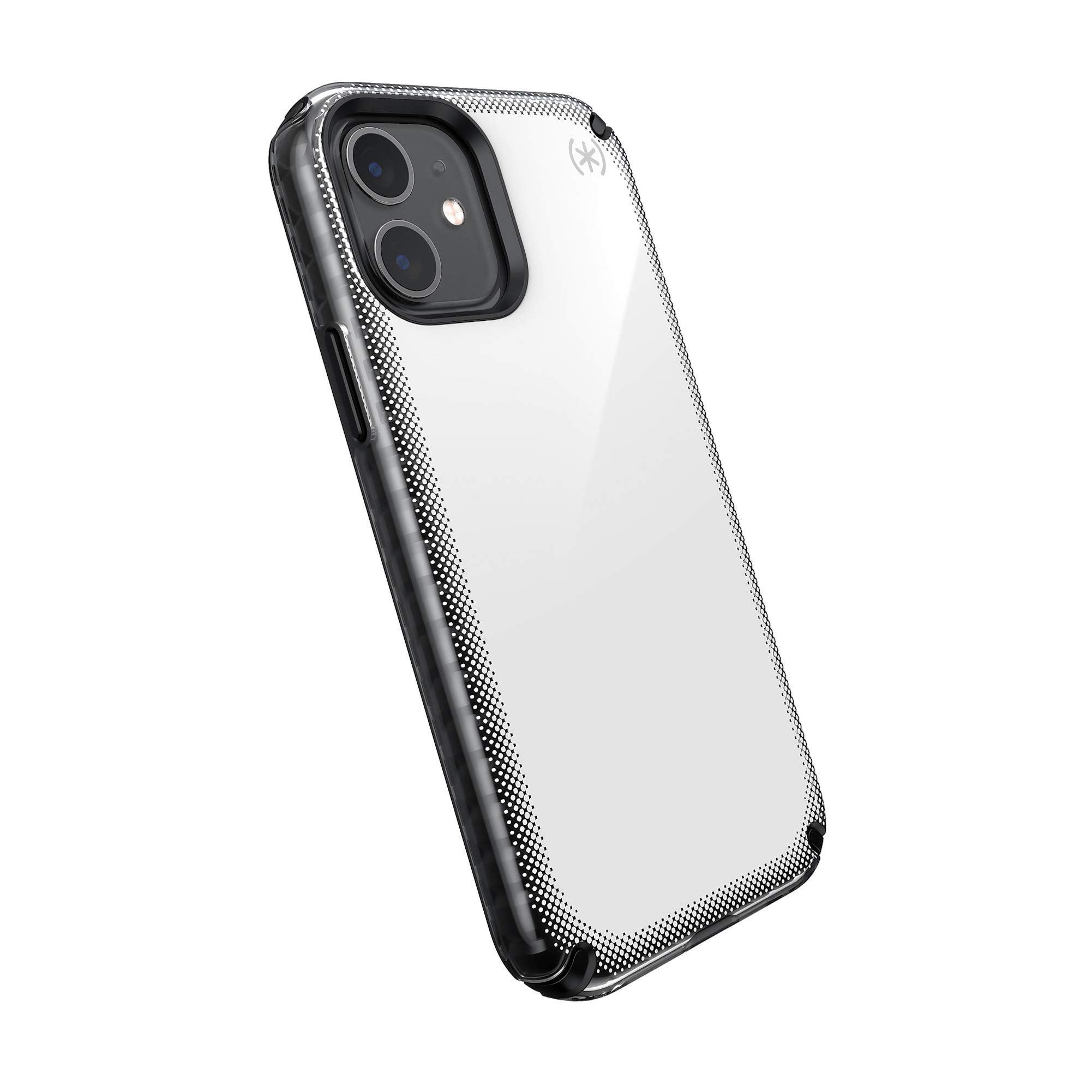 Speck Products Presidio2 Armor Cloud iPhone 12, iPhone 12 Pro Case, Clear/Black/White Hot/Black/Black