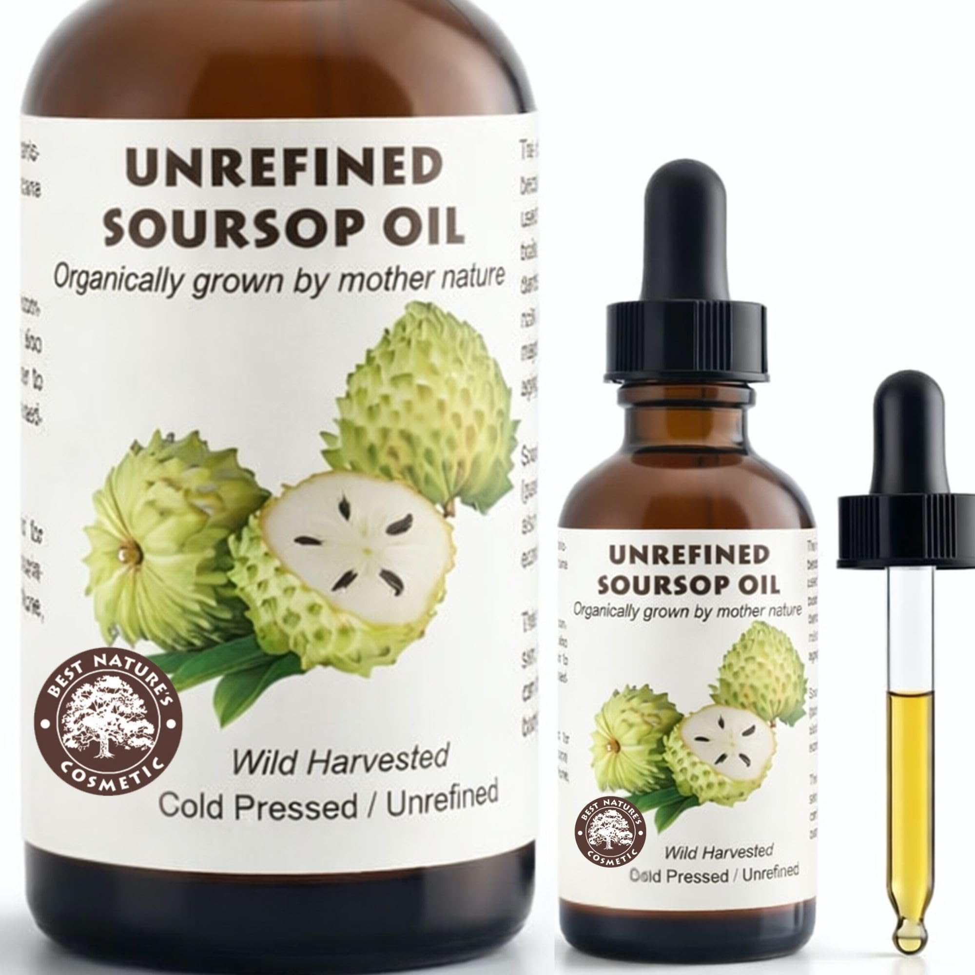 Virgin Soursop Graviola Guanabana Oil (organic, Cold Pressed, undiluted, unrefined) (2 fl oz)
