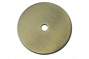 trust4care 4-Pack Brushed Antique Brass Round Large Backplate of Bifold Cabinet Door Knob Handles, 2-1/3" Weather Gold Back P