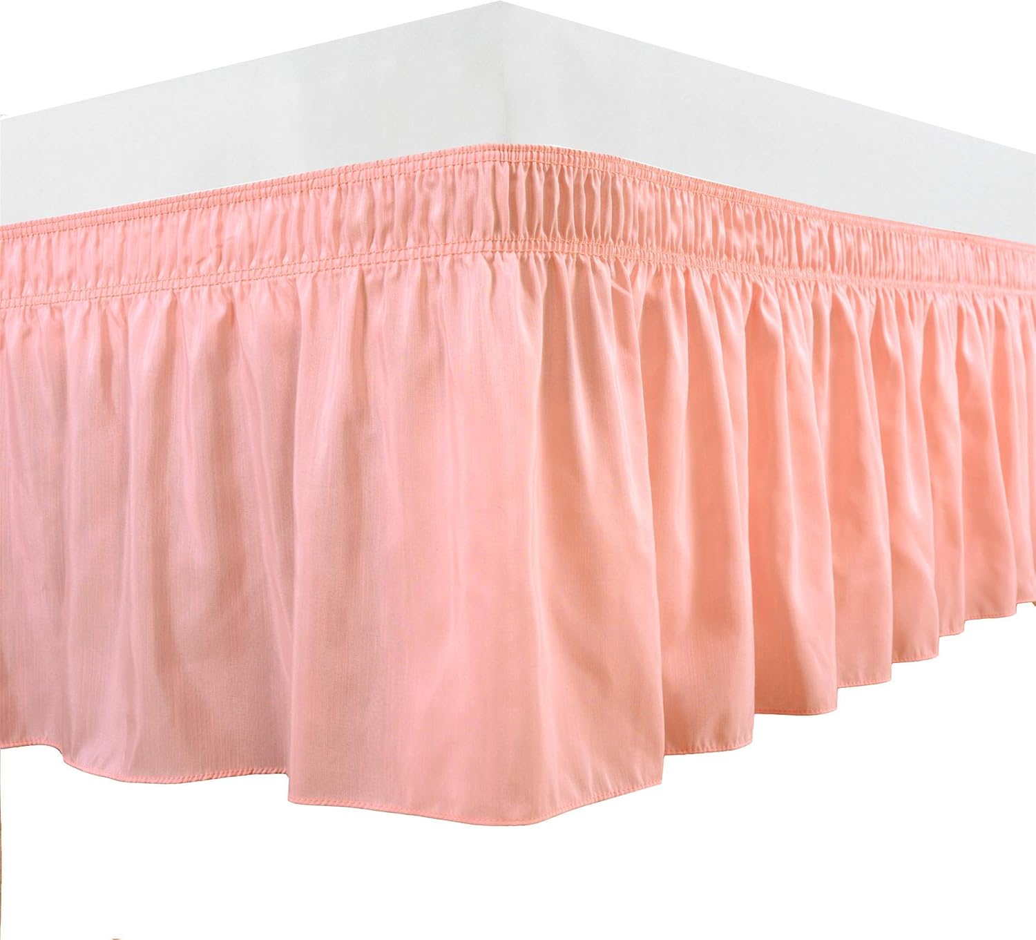 Wrap Around Bed Skirts Elastic Dust Ruffles, Easy Fit Wrinkle and Fade Resistant