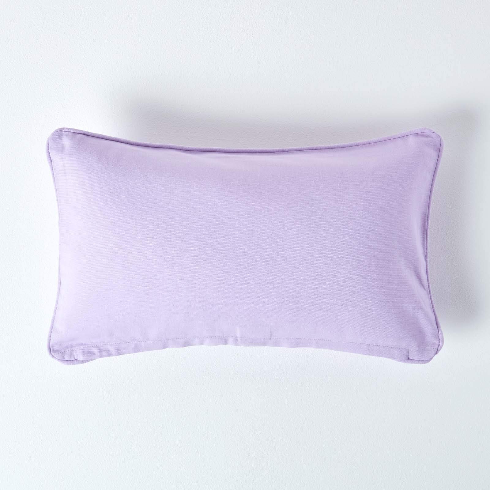 HOMESCAPES - 100% Cotton Plain Mauve Cushion Cover - 30 x 50 cm Rectangular - 12 x 20 Inches - Mauve Purple - Sofa Cushion Pillow Cover - Washable โ image 1