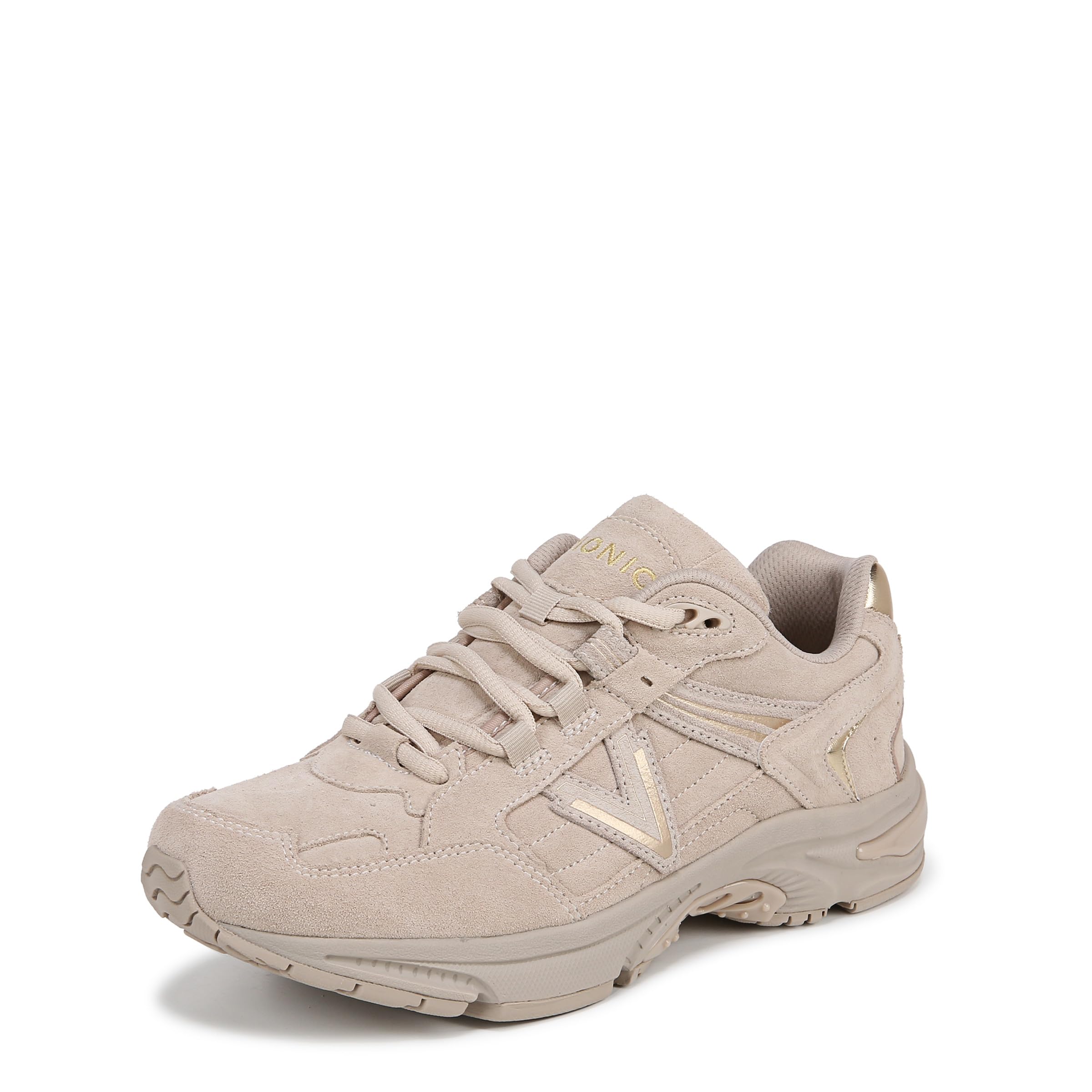 Vionic Womens 23Walk 2.0 Sneaker Oatmeal Gold Suede 7 W