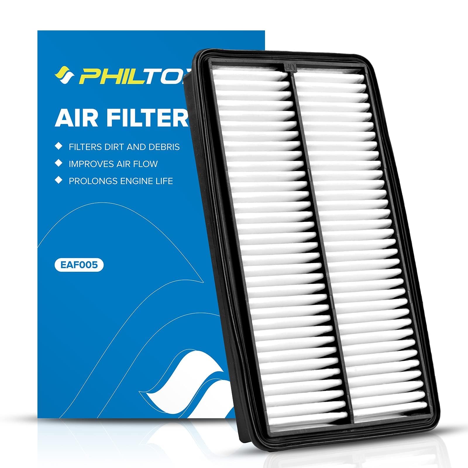 Photo 1 of PHILTOP Engine Air Filter CA10013 Replacement for Honda Odyssey 2005-2010, Pilot 2009-2015, Acura MDX 2007-2009 - V6 Engine, Rigid Panel