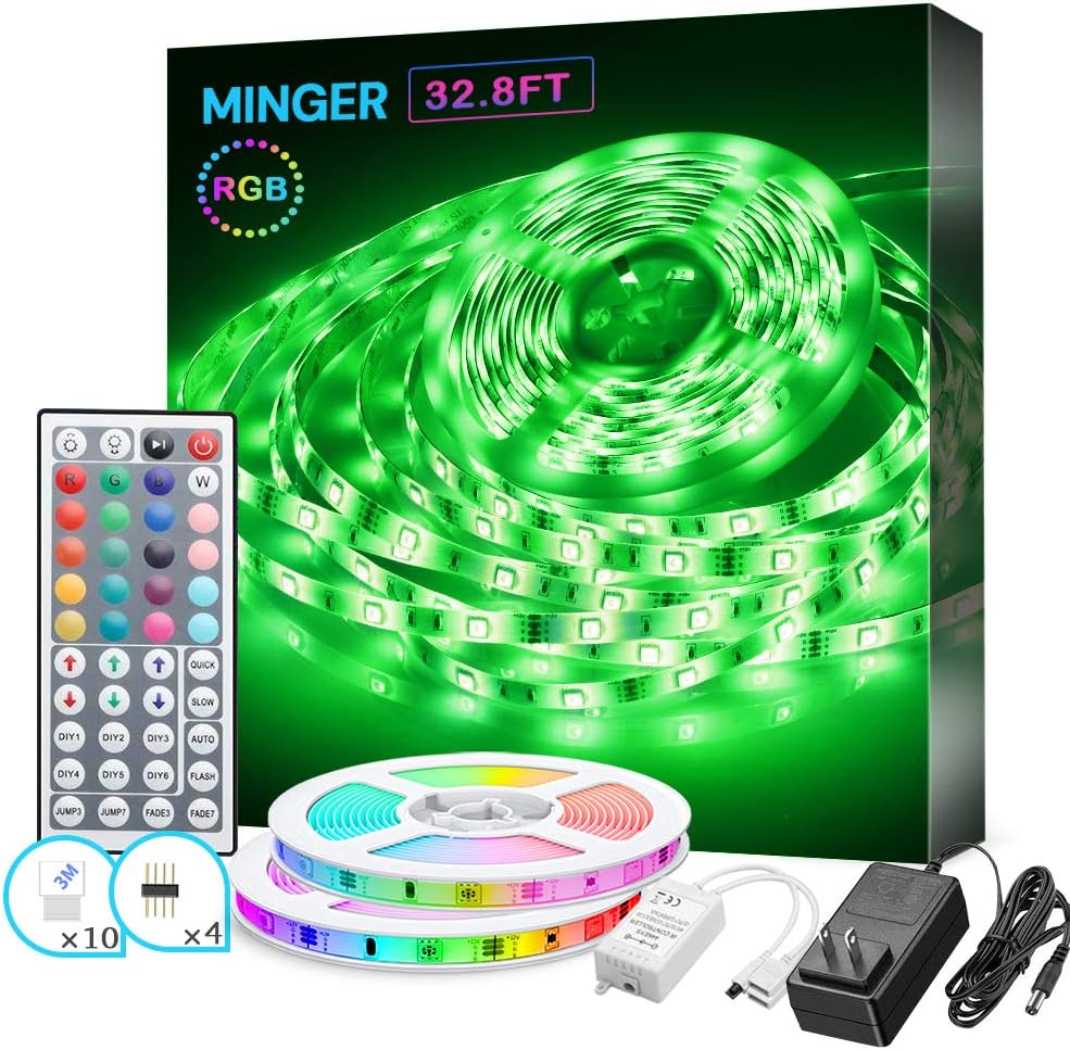 MINGER LED Strip Lights 32.8ft
