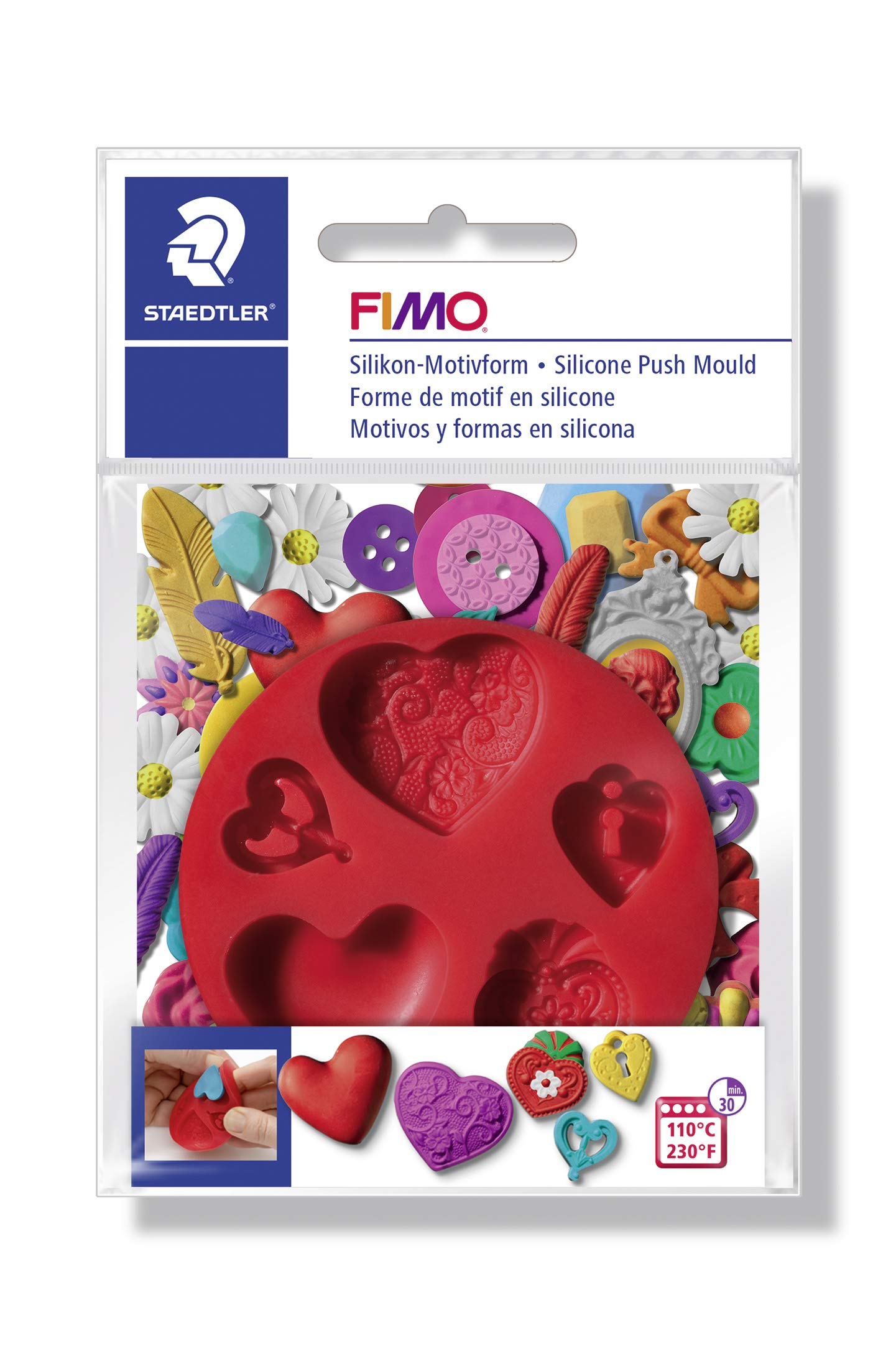 Staedtler 872523 "Hearts Fimo Push Mould Modeling Craft Kit