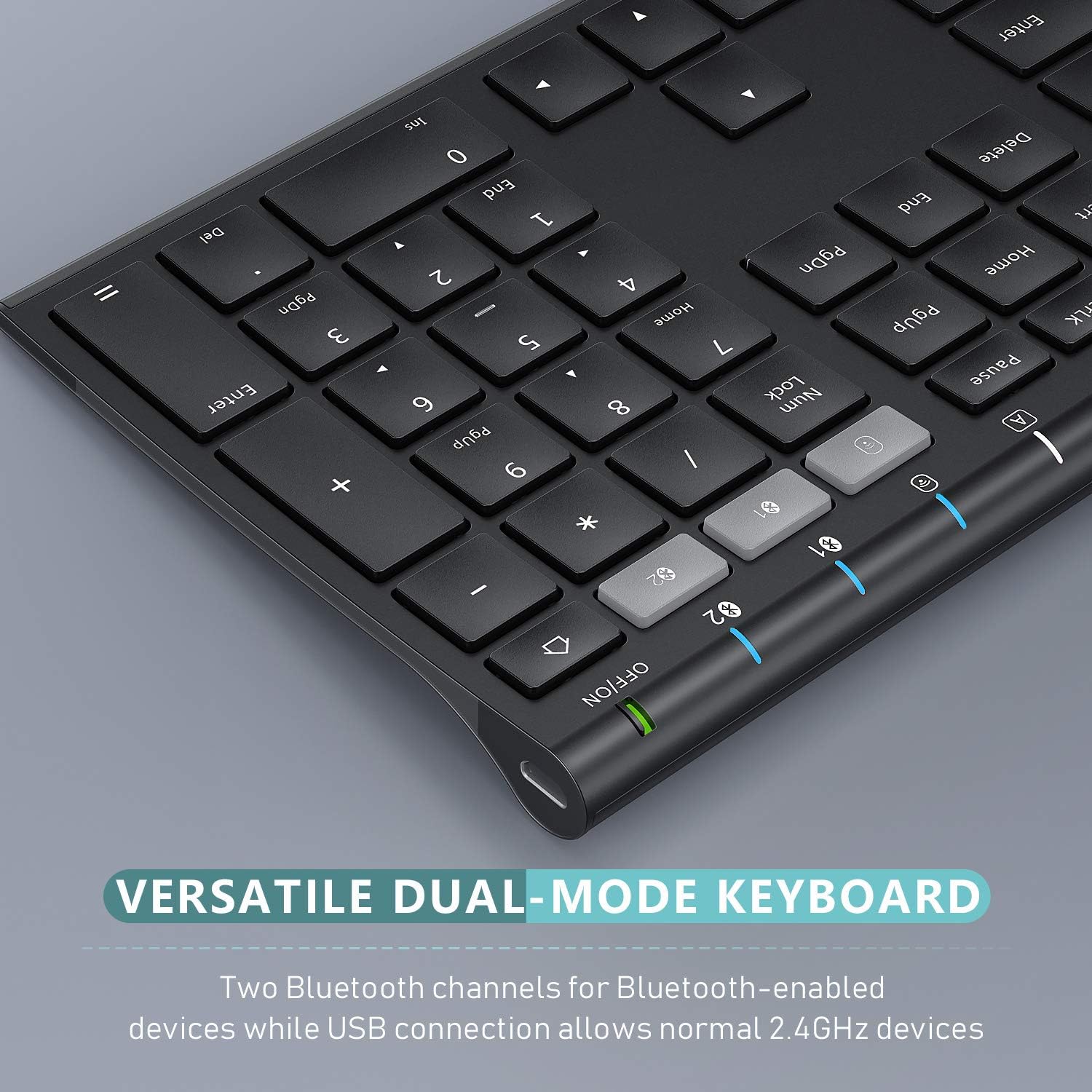Multi-Device Bluetooth Keyboard and Mouse, Jelly Comb Rechargeable Dual-Mode(Bluetooth 4.0 + USB) Wireless Keyboard and Mouse Combo, for Windows 8 or 10+/ Android 5.0+/ Mac OS 10.10+/ iOS 10.13.4 +: Computers & Accessories