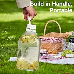 Syntic 4 Pack 2 Qt Glass Milk Bottles with Handle