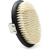 Dry Body Brush for Lymphatic Drainage – Soft Natural Bristles Exfoliator for Sensitive Skin, Cellulite & Circulation, Wooden Grip Bath Brush for Glowing Skin