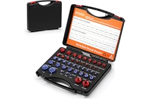 AOGBRA 44 Pcs Inch and Metric Thread Checker, Nut and Bolt Thread Checker, Bolt Size and Thread Gauge, Bolt and Nut Identifier Gauge, Bolt Gauge