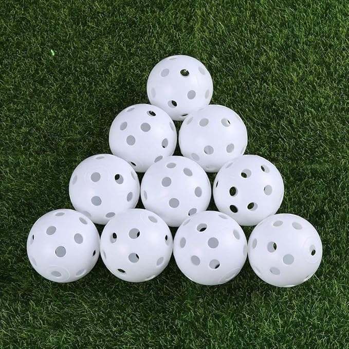 9 PCS White Plastic Golf Training Balls Airflow Hollow Golf Balls for