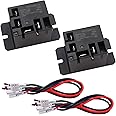 Tnisesm 2PCS Power Relay SPST(1 NO) DC12V Coil, 30A SPST 120 VAC with Flange Mounting and 8 Quick Connect Terminals Wires Mini Relay HF105F-4-DC12V-8X