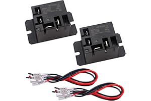 Tnisesm 2PCS Sealed Power Relay SPST DC12V Coil, 40 Amp 120 VAC with Flange Mounting and 8 Quick Connect Terminals Wires High