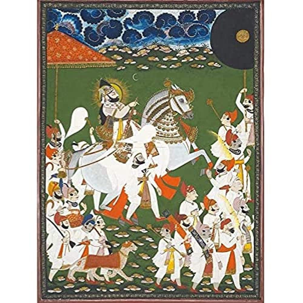 Ghasi Maharana Bhim Singh Procession Mewar Painting Art Print Canvas Premium Wall Decor Poster Mural
