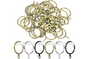 Swpeet 40 Pack Bronze Metal Drapery Curtain Rings, Hanging Rings, Clip Rings for Curtains and Rods, Drape Sliding Eyelet Ring