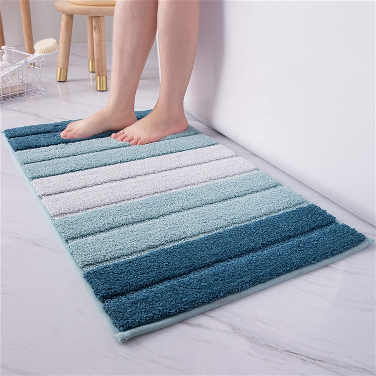 PICTURESQUE Bathroom Rugs Mats, 20 x 32 Inch Bath Mats for Bathroom, Soft Microfiber Non Slip Washable Bath Rugs for Bathroom, Shower, Floors - Blue: Kitchen & Dining