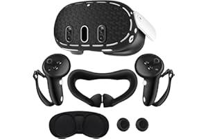 FKGZJF Compatible with Meta Quest 3 Accessories, Quest 3 Silicone face Cover,VR Shell Headset Cover, Controller Grips Cover for Quest 3,Protective Lens Cover,Silicone Cover Set for Meta Quest 3
