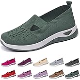 EURO JOY Orthopedic Walking Shoes for Women,2025 New Orthowalkway Womens Shoes,Woven Orthopedic Breathable Walking Sneaker Non-Slip Arch Support Slip on Shoes