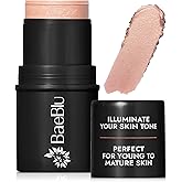BaeBlu - Organic Blush Tube, Moscato - 100% Natural Vegan Cream Blush Sticks, Multi-Use Bronzer, & Highlighter for Lips, Cheeks & Eyes, Buildable Shimmer, Gluten-Free, Paraben-Free, Made in USA