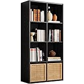 IRONCK 8-Cube Storage Organizer, Reversible Vertical Bookshelf, Black | 8-cube reversible shelf organizer. Extra-thick frame, FSC certified. Anti-tip. Bookshelf for Living Room Home Office