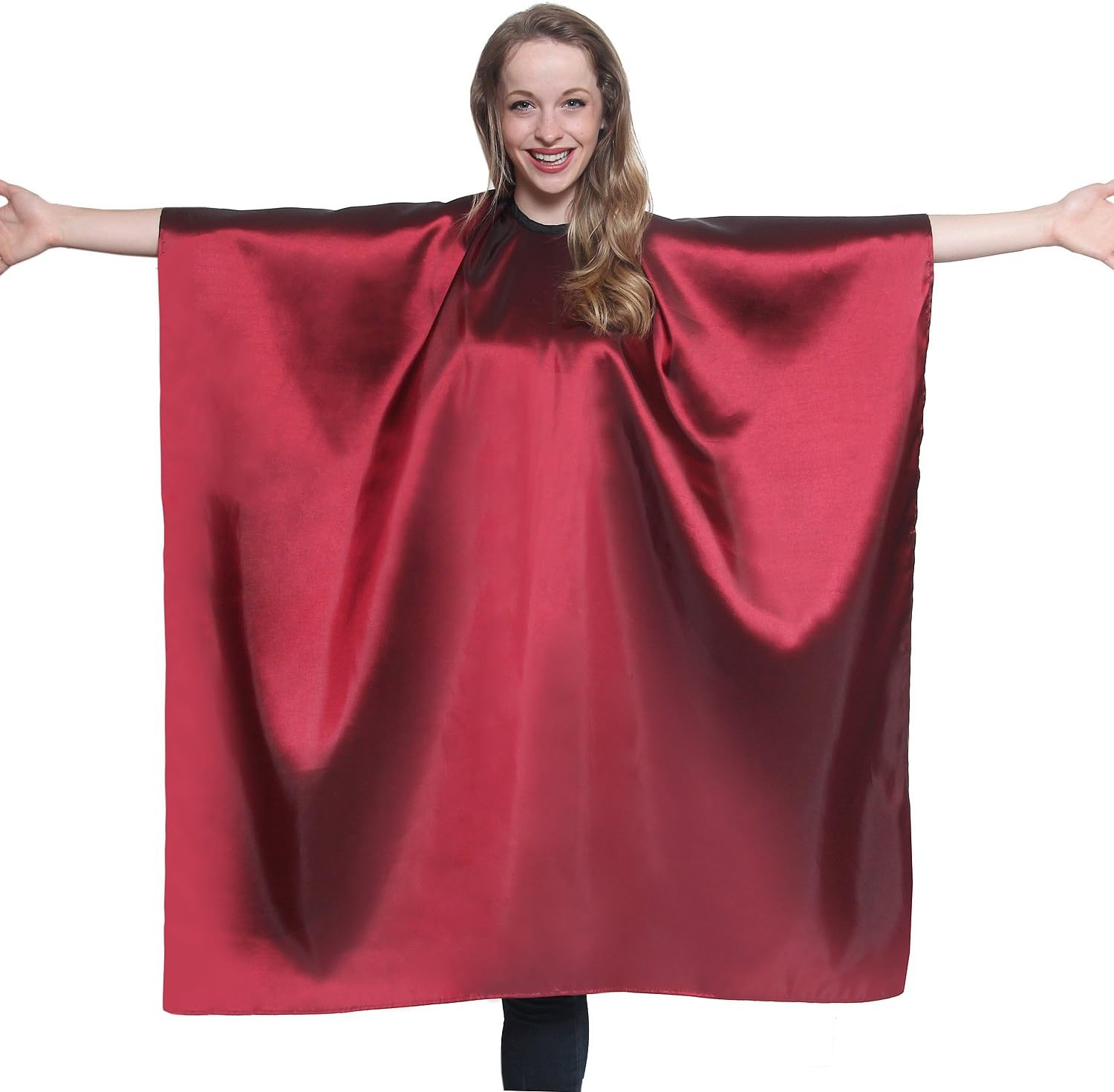 Mane Caper Burgundy Iridescent Salon Cape with Snaps Professional 45 inch X 60 inch Heavy Duty Material Extra Long Durability for Barbershop and Beauty Shop Use Long Lasting and Specialized (Maroon): Kitchen & Dining