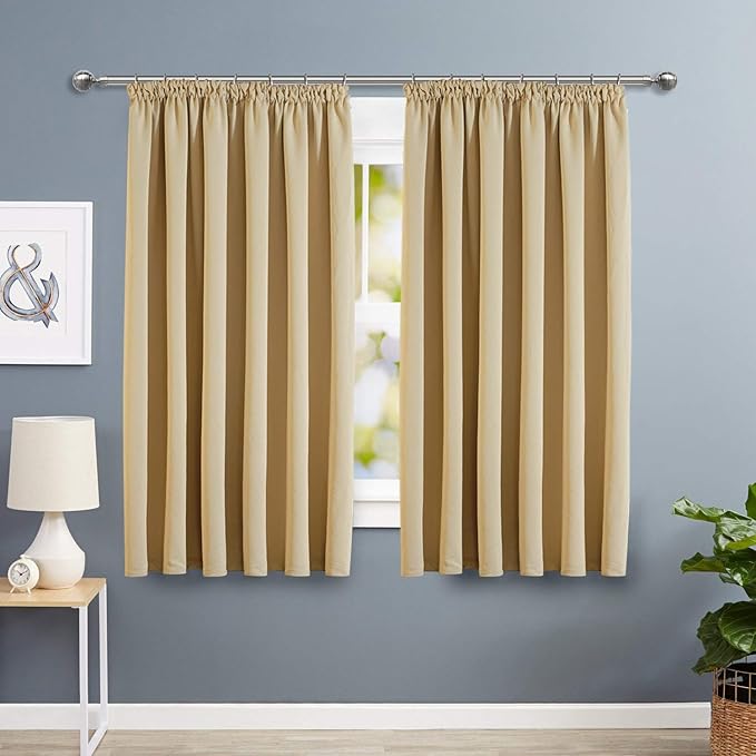 Imperial Rooms Blackout Pleated Curtains Pair of Thermal insulated
