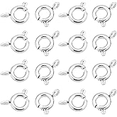 UNICRAFTALE 30pcs Stainless Steel Spring Clasps - Close & Open Round Spring Ring for Jewelry Making - 5mm