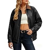 Casly Lamiit Women Leather Jacket Oversized Bomber Motorcycle Zip Up Jacket Spring Trendy Coats Fashion Clothes 2026
