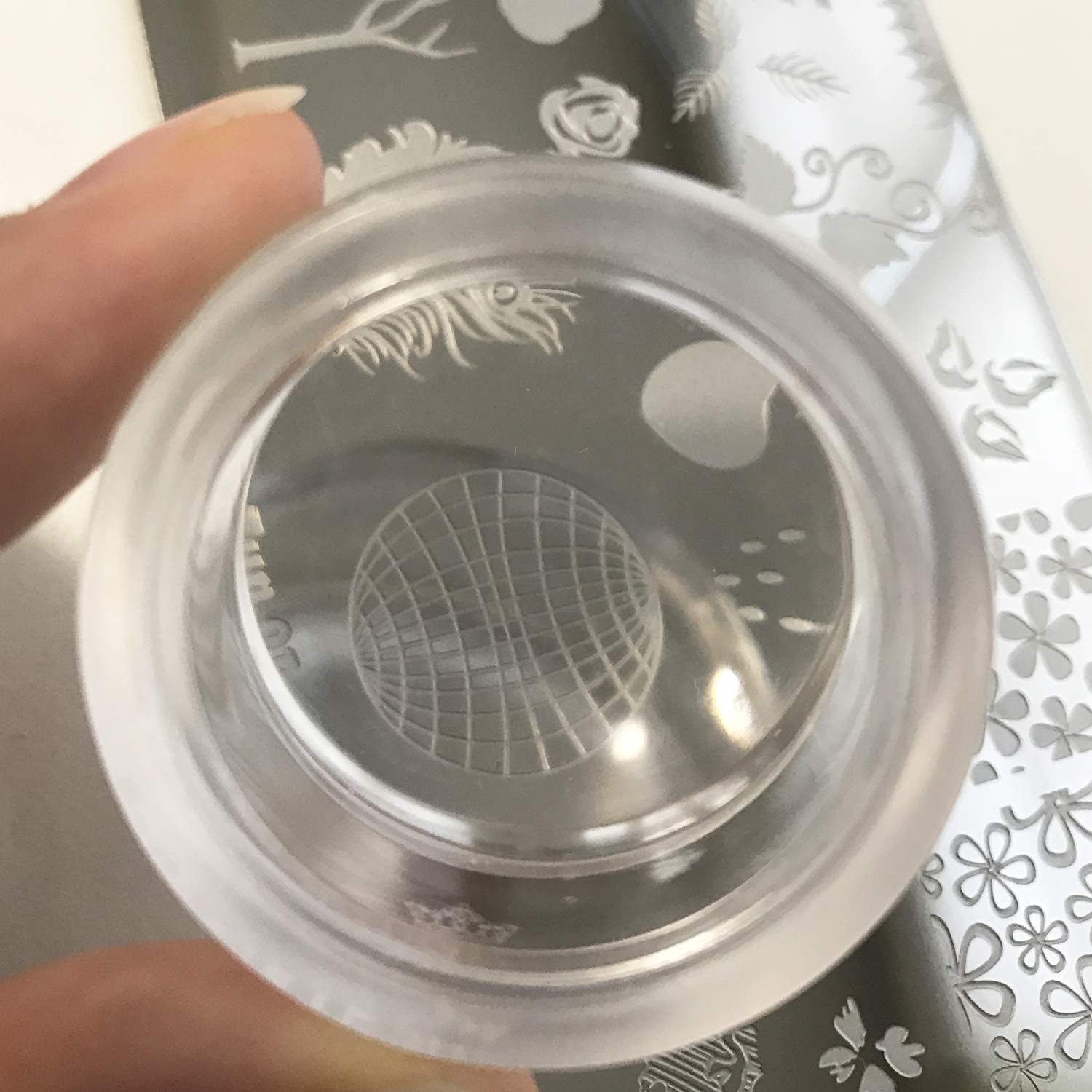 PUEEN 35mm HD Chunky Transparent Soft Stamper and Scraper Set - Nail Art - Stamping Tools - CLEAR - BH000706 : Beauty