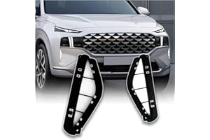 KEEGTBOX Switchback White/Amber LED DRL Front Bumper Fog Light Daytime Running Light Sequential Flash Turn Signal Feature Compatible with Hyundai Santa Fe SUV 2021 2022 Accessories