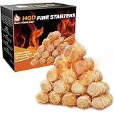 HGD Natural Fire Starters - Waterproof &amp; Odorless Charcoal Starters for Fireplace, Campfire, BBQ, Grill, Fire Pit, Wood &amp; Pellet Stove, Chimney, Pizza Oven &amp; Smoker - Indoor &amp; Outdoor Use