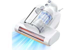 JPHYLL Mattress Vacuum Cleaner Bed Vacuum Cleaner with 16Kpa Suction 253.7nm UV-C Light & 40000 Rpm/Min Brushroll Rotation & HEPA Filter & Heating Tech, Includes A Spare Filter ,600W, (Ultra-UVC-K16, Corded)