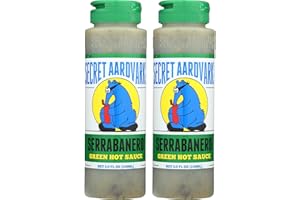 Secret Aardvark Serrabanero Hot Sauce - Serrano & Green Habanero Hot Sauce, Green Spicy Sauce, Non-GMO, Low Carb, Low Sugar, Green Hot Sauce & Marinade - 8 fl oz 2 Pack