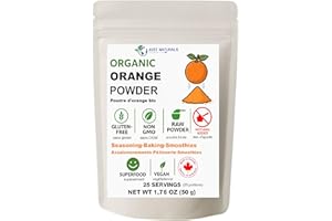 Organic Whole Orange Powder, Non-GMO, Made from Raw Dried Oranges, Vegan, Great for Baking, Juices, Smoothies, and Instant Br