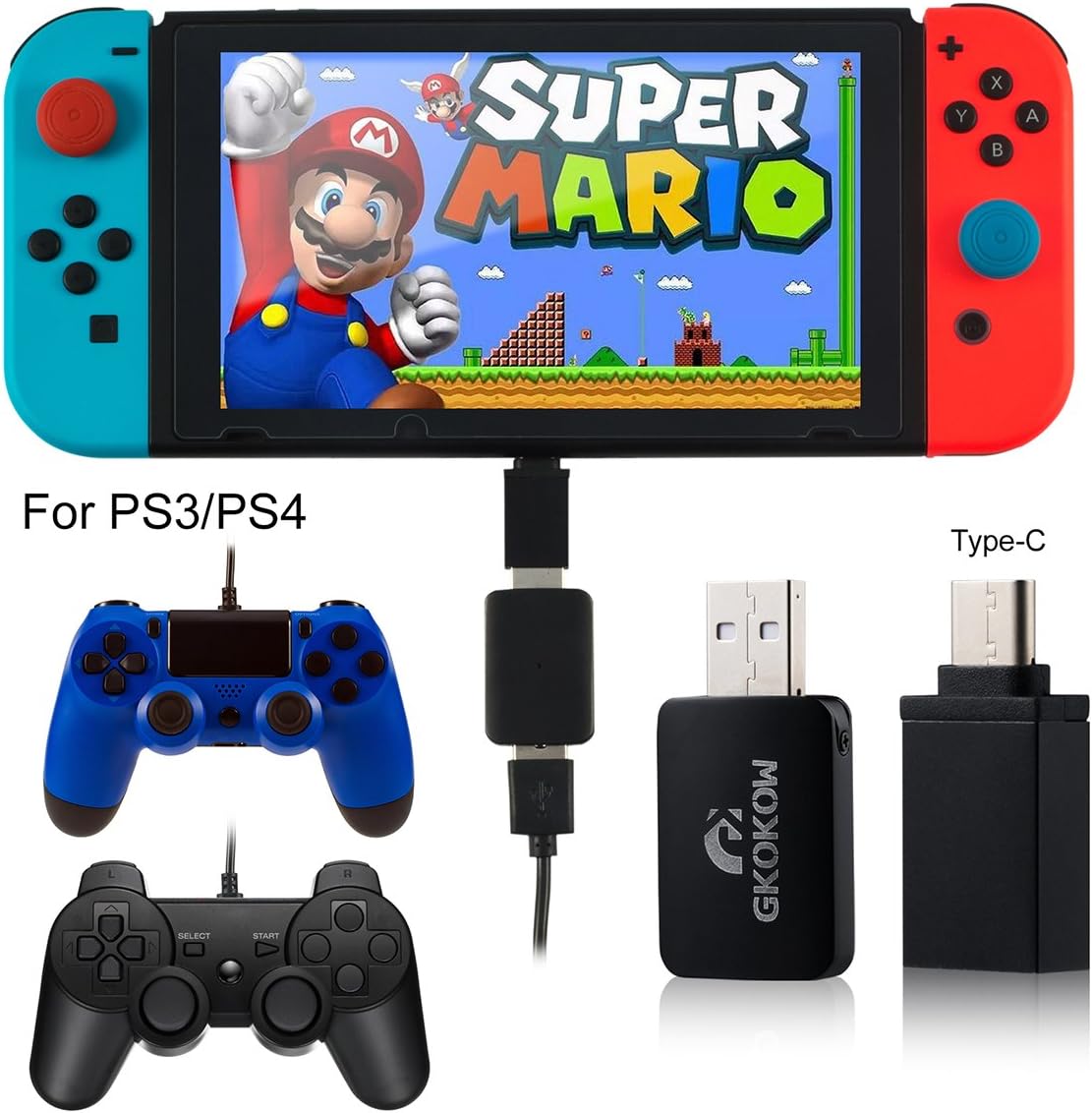 Nintendo Switch Game Controller Joy Con Converter with OTG Type C Support TV HandHold Model