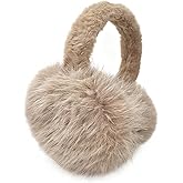 Ear Muffs for Women Mens, Winter Faux Fur Earmuffs, Fluffy Cute Earmuffs, Foldable Ear Warmers for Mens Cold Outdoor