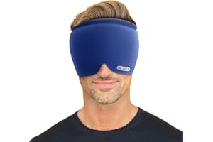 DR-HO'S ThermaCool Soft Compression Head Relief Mask For Warm or Cold Therapy, for headache, stress relief, and sensory fatig