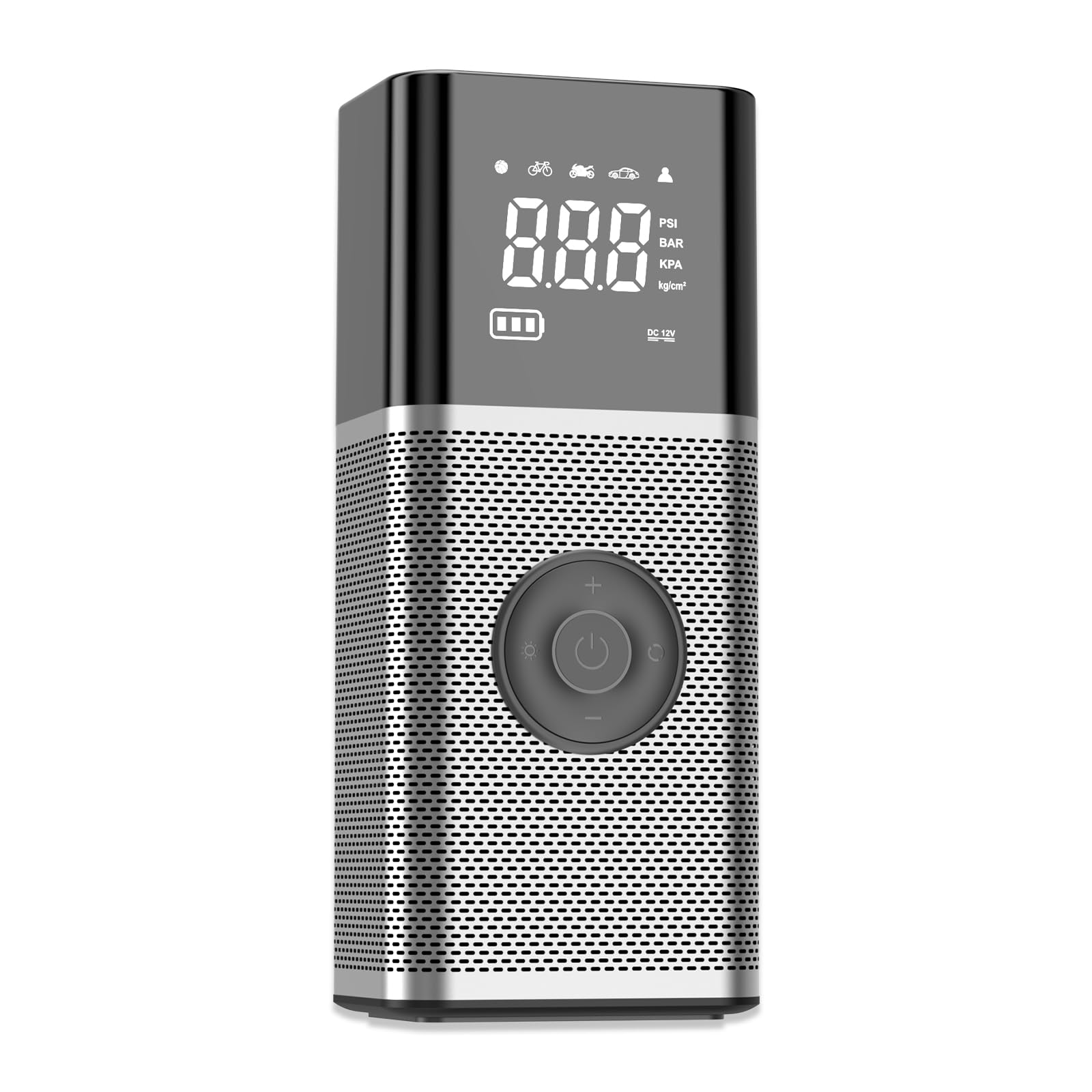 Cordless Tire Inflator Portable Air Compressor 150PSI,12V/DC Air Pump with Large LCD Display, 22mm Strong Cylinder 2XFast Inflatable, LED Emergency Lights, for Cars, Motorcycle, Bicycle and Ball