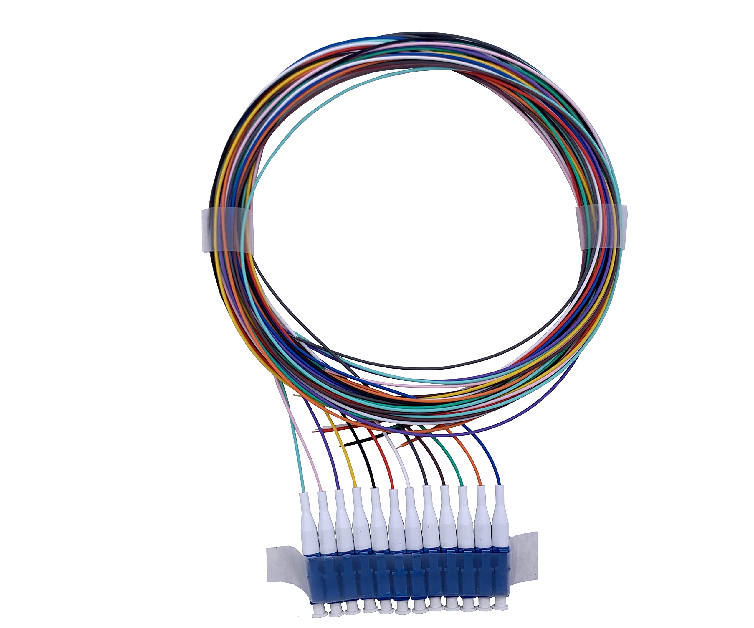 Elfcam® - Colour Coded Fibre Optic Pigtail 12 Fibers LC/UPC Single-mode Sheathless — image 1