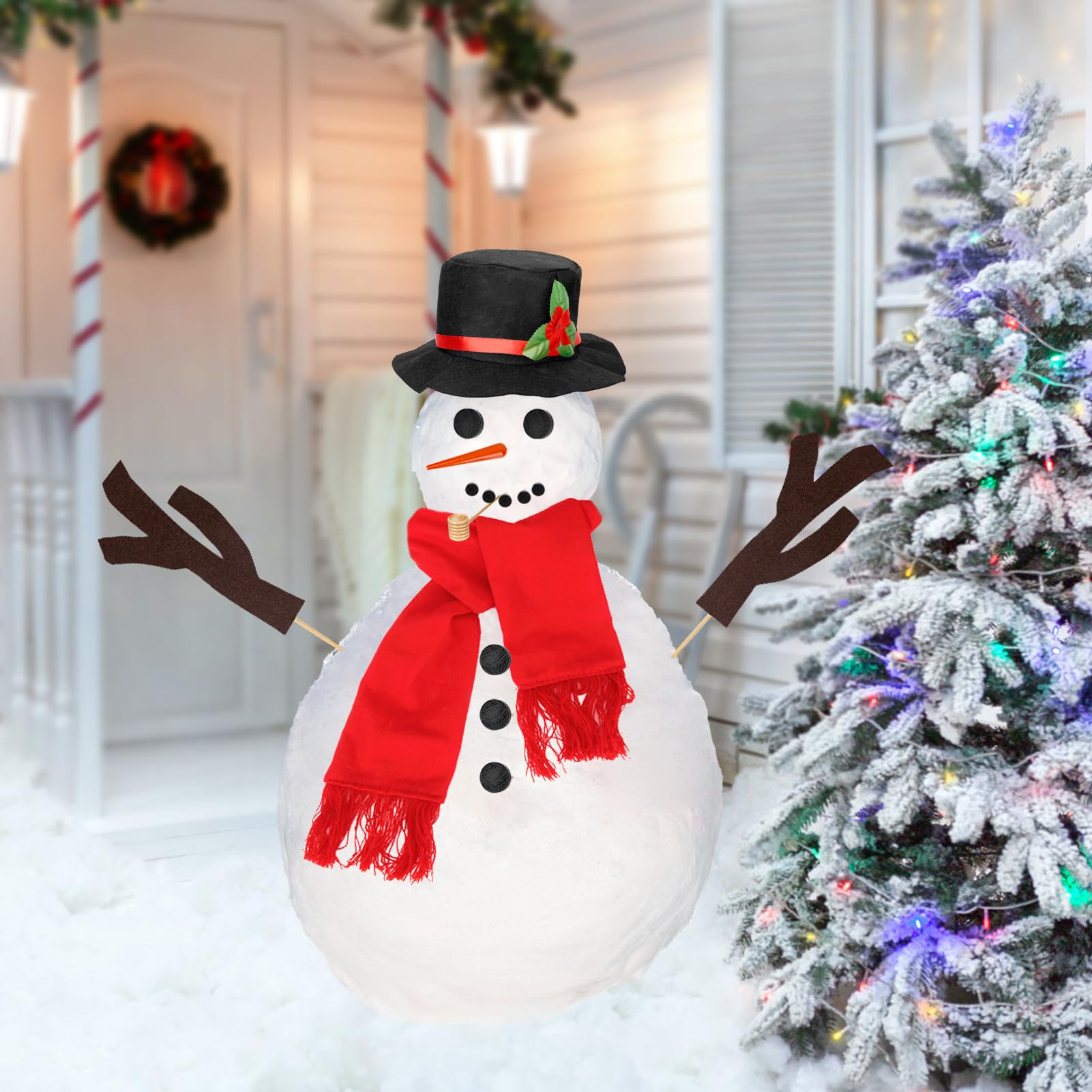 Colovis 16Pcs Snowman Decorating Kit, Snowman Making Kit Snow Toys for Winter Outdoor Party Christmas Holiday Decoration(1 Pack)