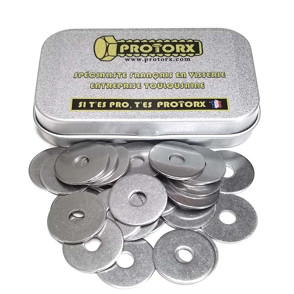 M5 Stainless Steel Metal Washers: Box of 30 Extra Large (Inner Diameter = 5.3 mm x External Diameter = 20 mm) Flat Type "LL" in A2 Stainless Steel | Body Repair | Anti-Corrosion Exterior and Interior