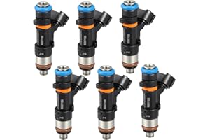 TA-VIGOR 6pcs 0280158042 Fuel Injector Compatible with Infiniti G35 M35 FX35 2005 2006 2007 2008 with Nissan 350Z Murano 2004 2005 2006 2007, 4 Holes Fuel Injector Nozzle