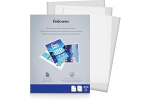 FELLOWES 9" x 12" Self-Adhesive Laminating Sheets, 50 Pack