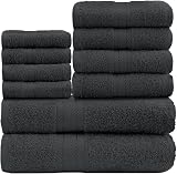 GC GAVENO CAVAILIA 10 Piece Towel Bale Set 450 GSM Charcoal Cotton